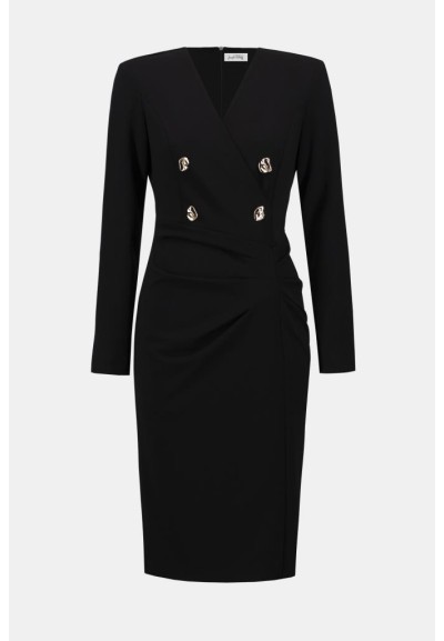 Abito tubino Joseph Ribkoff in crêpe scuba con scollatura avvolgente  