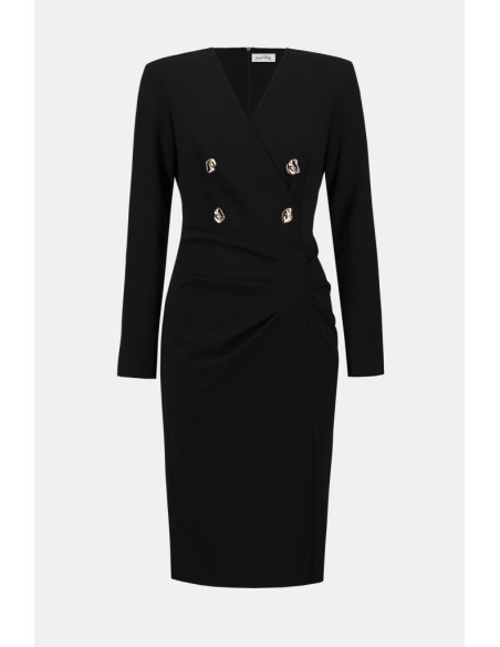 Abito tubino Joseph Ribkoff in crêpe scuba con scollatura avvolgente  