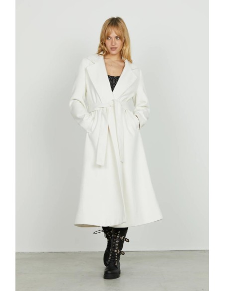 Cappotto ANNAPUR Relish donna lungo con cintura e collo in ecopellicci