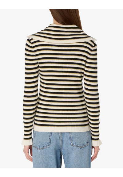 Liu Jo Maglia Donna a Righe con Collo Alto e Zip  | Mariadesole.it