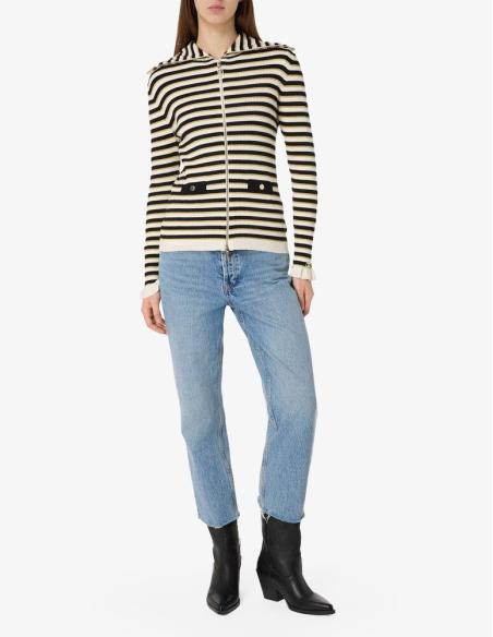 Liu Jo Maglia Donna a Righe con Collo Alto e Zip  | Mariadesole.it
