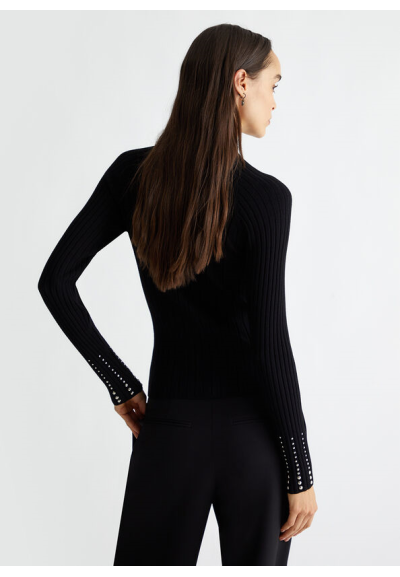 Liu Jo Maglia Donna a Coste con Treccia e Borchie – Linea Liu Jo Bette