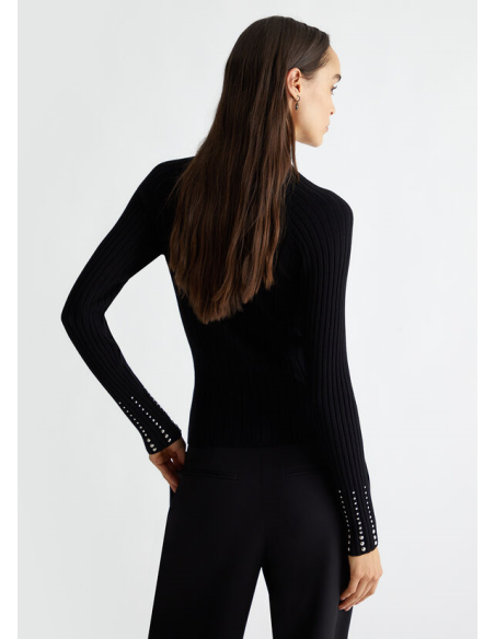 Liu Jo Maglia Donna a Coste con Treccia e Borchie – Linea Liu Jo Bette