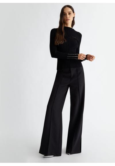 Liu Jo Maglia Donna a Coste con Treccia e Borchie – Linea Liu Jo Bette