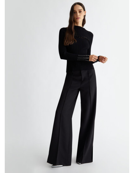 Liu Jo Maglia Donna a Coste con Treccia e Borchie – Linea Liu Jo Bette