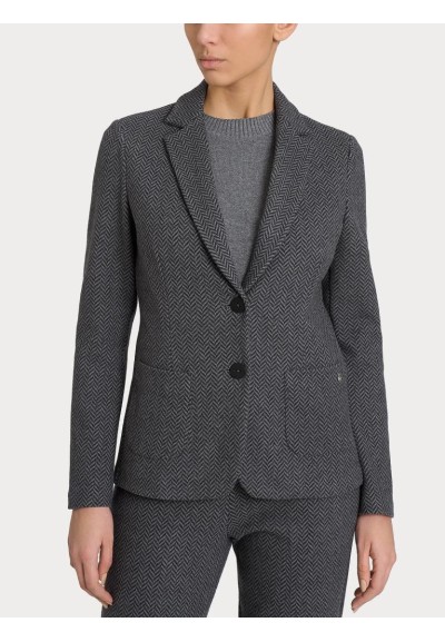 Ragno Blazer Donna Due Bottoni in Eco Jacquard Fantasia Lisca di Pesce