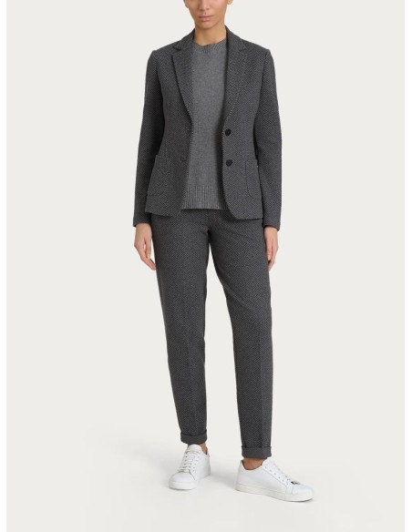 Ragno Blazer Donna Due Bottoni in Eco Jacquard Fantasia Lisca di Pesce