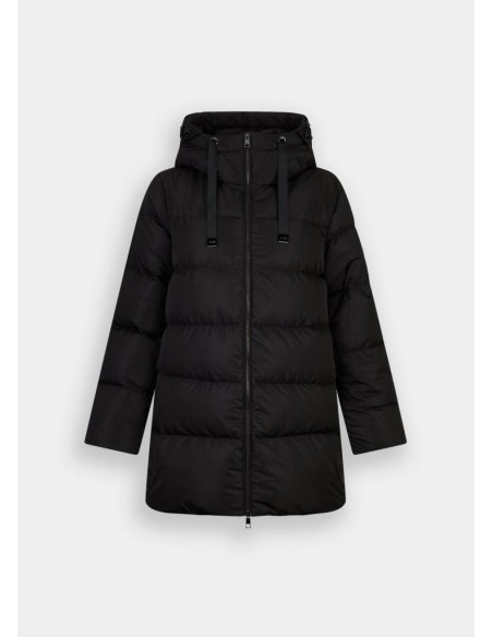 Liu Jo Piumino Donna Nero con Ricami Gioiello e Cappuccio  | Mariadeso