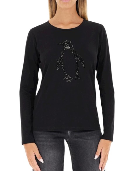 Liu Jo T-shirt Donna Maniche Lunghe Penguin Fashion in Cotone  | Maria