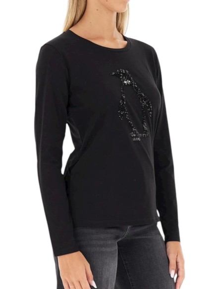 Liu Jo T-shirt Donna Maniche Lunghe Penguin Fashion in Cotone  | Maria