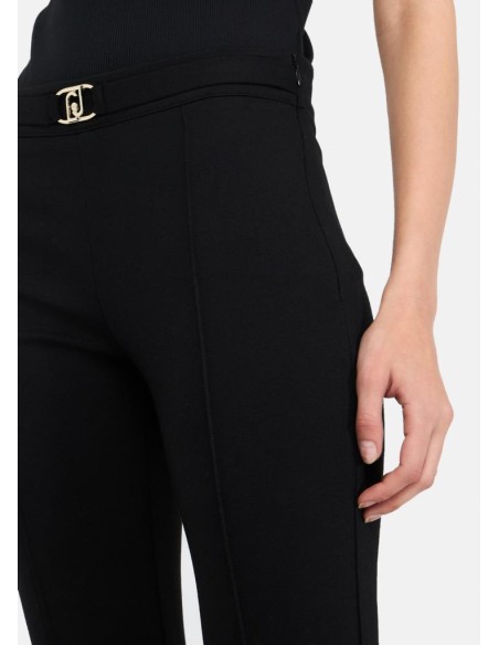 Liu Jo Pantaloni Donna Flare in Punto Milano con Cintura Logo  | Maria