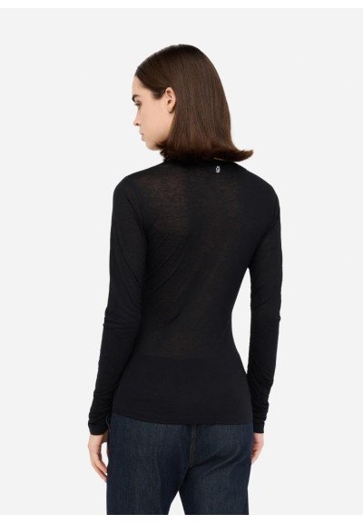 Liu Jo T-shirt Donna Nera in Lana e Modal a Maniche Lunghe  | Mariades