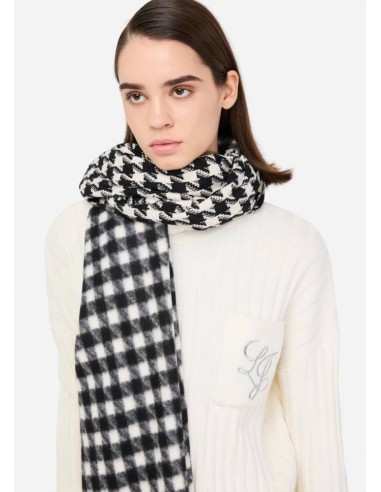 Liu Jo Stola Donna Jacquard Motivo Pied de Poule con Frange  | Mariade