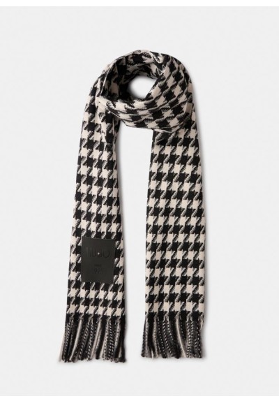 Liu Jo Stola Donna Jacquard Motivo Pied de Poule con Frange  | Mariade