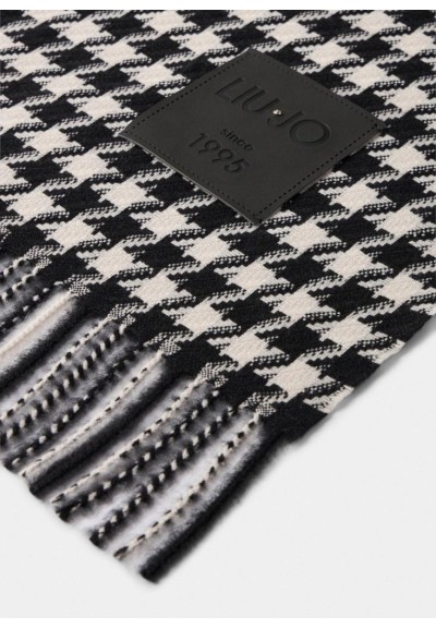 Liu Jo Stola Donna Jacquard Motivo Pied de Poule con Frange  | Mariade