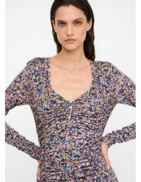 Maglia Liu Jo donna in jersey con stampa e bottoni metallici  | Mariad