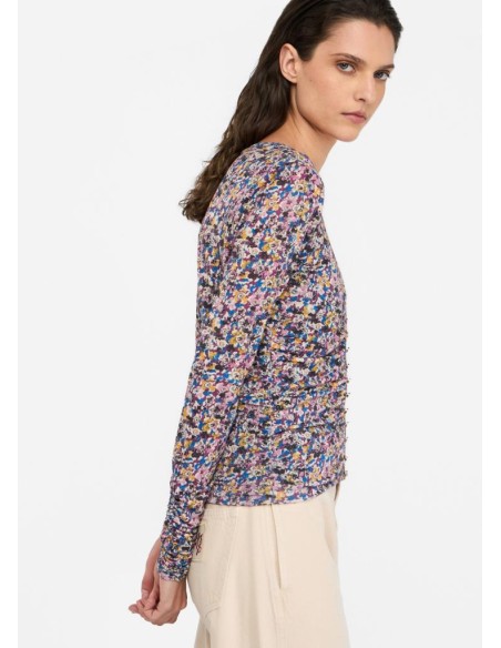 Maglia Liu Jo donna in jersey con stampa e bottoni metallici  | Mariad