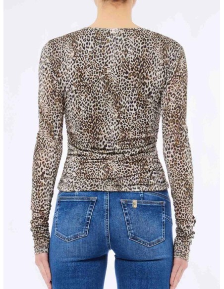 Maglia Liu Jo donna in jersey con stampa e bottoni metallici  | Mariad