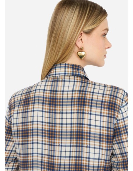 Liu Jo Camicia Donna a Quadri con Ricami Gioiello in Viscosa  | Mariad