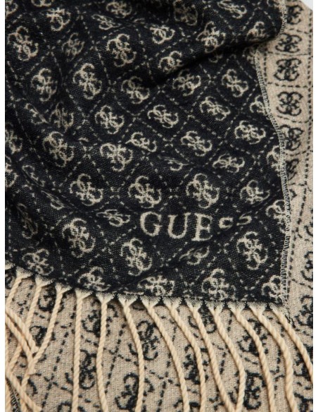Guess Sciarpa Donna 4G Logo in Misto Viscosa con Fondo Sfrangiato  | M