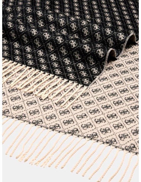 Guess Sciarpa Donna 4G Logo in Misto Viscosa con Fondo Sfrangiato  | M