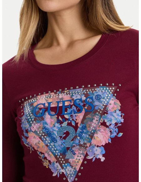 Guess T-shirt Donna Manica Lunga Slim Fit  | Mariadesole.it