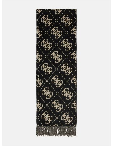 Guess Sciarpa Donna Nolana 4G Logo in Misto Viscosa con Fondo Sfrangia