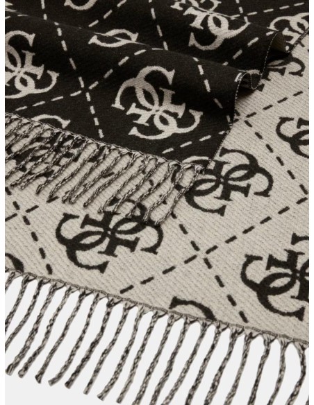 Guess Sciarpa Donna Nolana 4G Logo in Misto Viscosa con Fondo Sfrangia