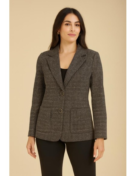 Luisella Mariani Giacca Donna Monopetto in Misto Cotone Stretch  | Mar