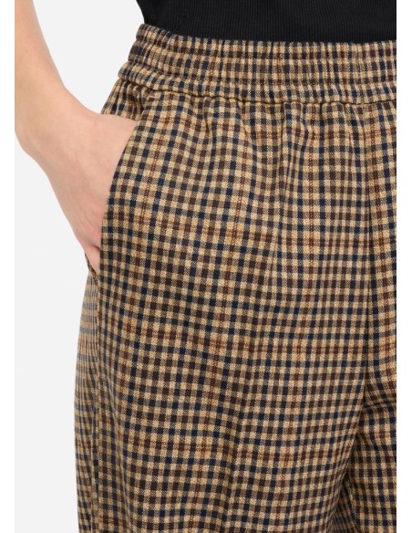 Liu Jo Pantaloni Donna Flare a Quadretti con Vita Alta  | Mariadesole.