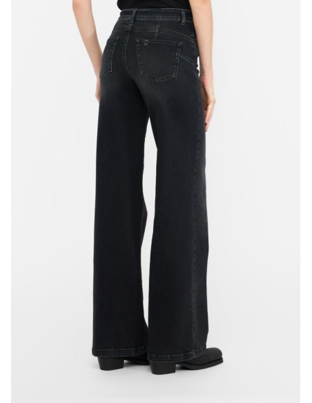 Liu Jo Jeans Donna Flare Nero con Cintura Logata – Effetto Bottom Up  