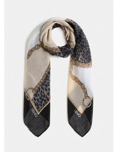 Liu Jo Foulard Donna Liu Jo Better Animalier con Catene e Pochette Log