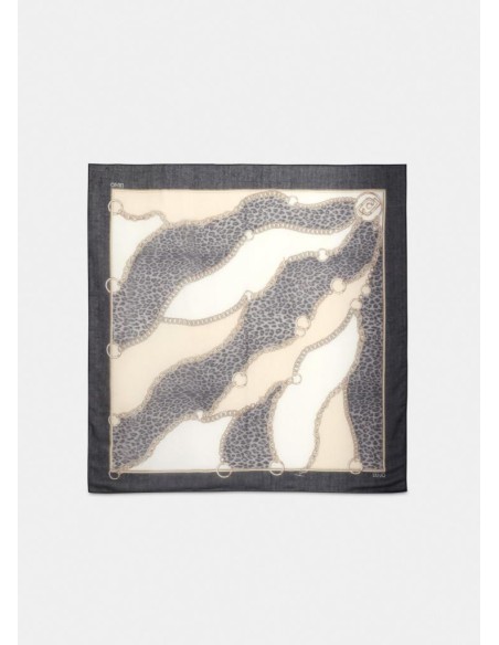 Liu Jo Foulard Donna Liu Jo Better Animalier con Catene e Pochette Log