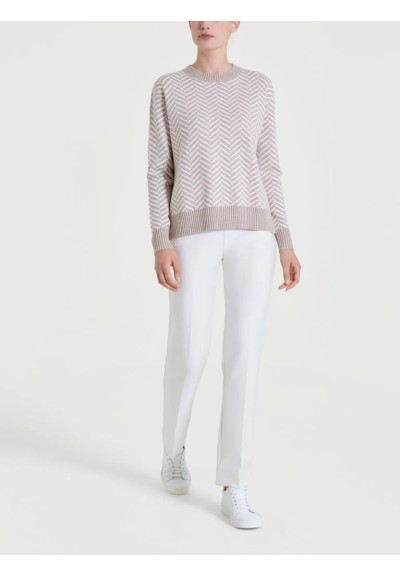 Ragno Maglia Donna Girocollo Fantasia Spigata in Filato Super Soft Fan