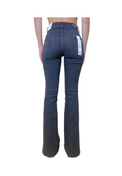 Liu Jo Jeans Donna Flare a Vita Alta con Strass e Taglio Bottom Up  | 