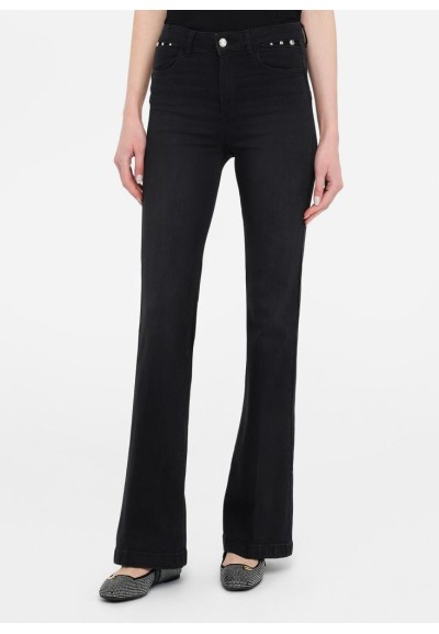 Liu Jo Jeans Donna Flare a Vita Alta Bottom Up con Strass  | Mariadeso