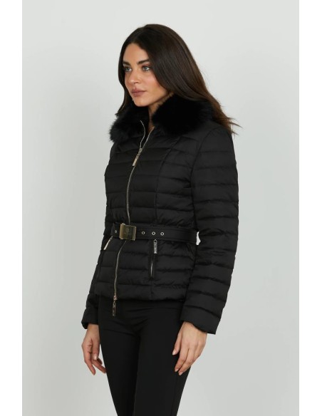Relish Piumino Donna GYALAR con Collo in Ecopelliccia e Cintura  | Mar