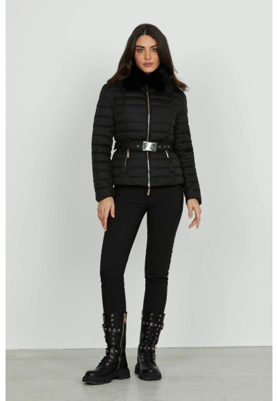 Relish Piumino Donna GYALAR con Collo in Ecopelliccia e Cintura  | Mar