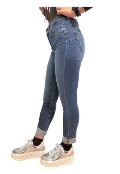 Jeans Liu Jo Donna denim con risvolto strass  | Mariadesole.it