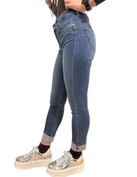 Jeans Liu Jo Donna denim con risvolto strass  | Mariadesole.it