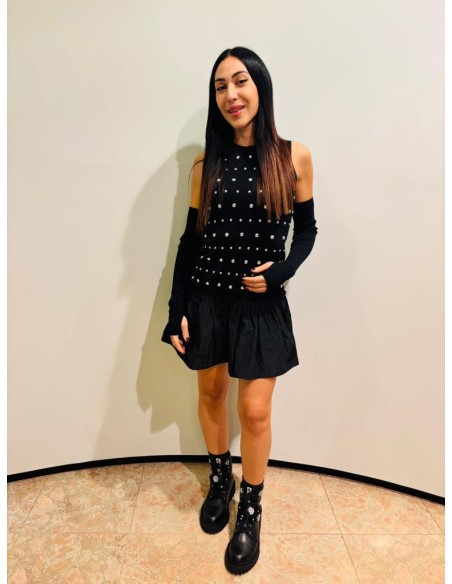 Abito Liu Jo Donna con borchie e gonna strutturata  | Mariadesole.it