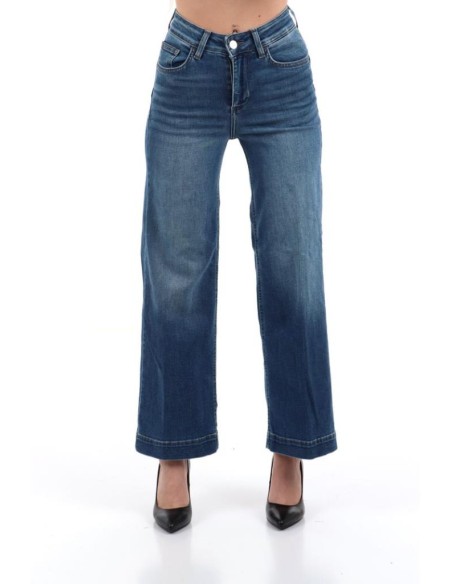 Jeans Liu Jo Donna a gamba larga con tasche strass  | Mariadesole.it