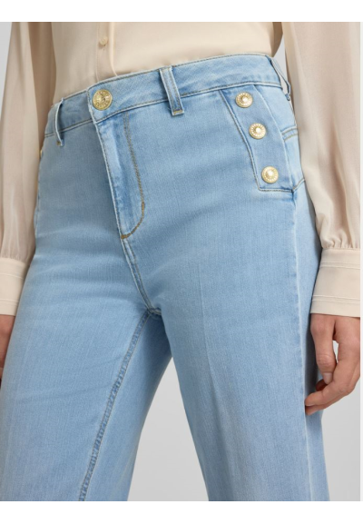 Jeans Liu Jo Donna svasati con tasche laterali e bottoni oro  | Mariad