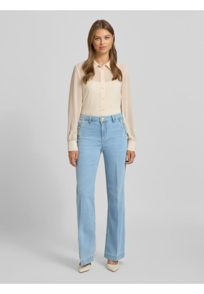 Jeans Liu Jo Donna svasati con tasche laterali e bottoni oro  | Mariad