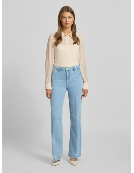 Jeans Liu Jo Donna svasati con tasche laterali e bottoni oro  | Mariad