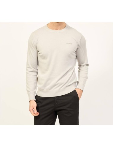 Maglione Guess Uomo girocollo in misto cotone con logo ricamato  | Mar