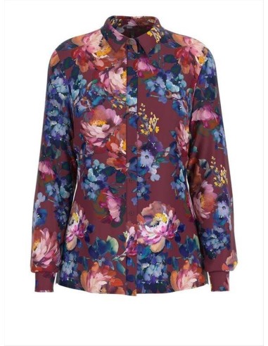 Camicia Guess Donna New Clouis fantasia maculata maniche lunghe  | Mar