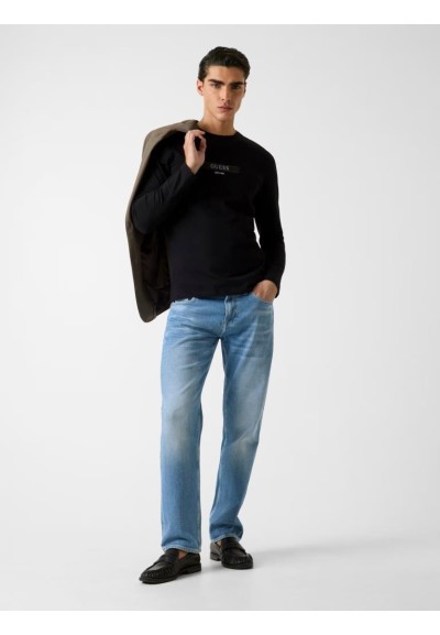 T-shirt Guess Uomo manica lunga squadrata con logo frontale  | Mariade