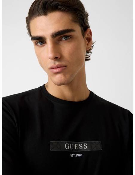 T-shirt Guess Uomo manica lunga squadrata con logo frontale  | Mariade