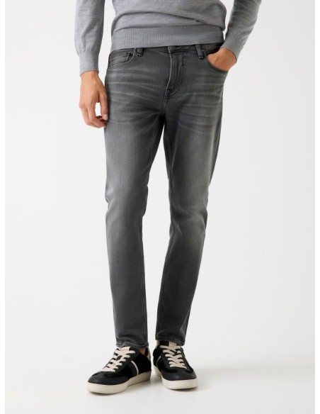 Jeans Guess Uomo Super Skinny Chris grigi in denim stretch vita media 